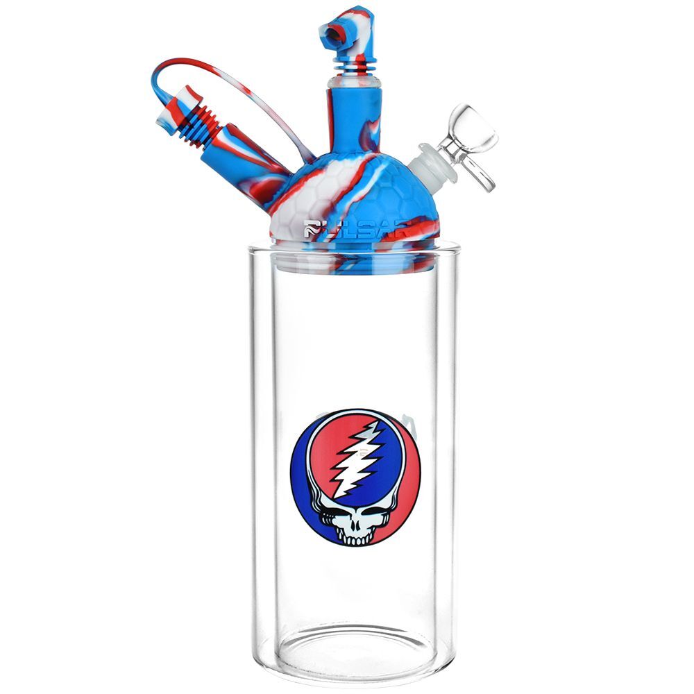 8c0c4fc2-3665-41a2-9ad5-7d59c3d7b8f9.jpg Grateful Dead x Pulsar Silicone & Glass Gravity Water Pipe - 11"/14mm F - Image 1