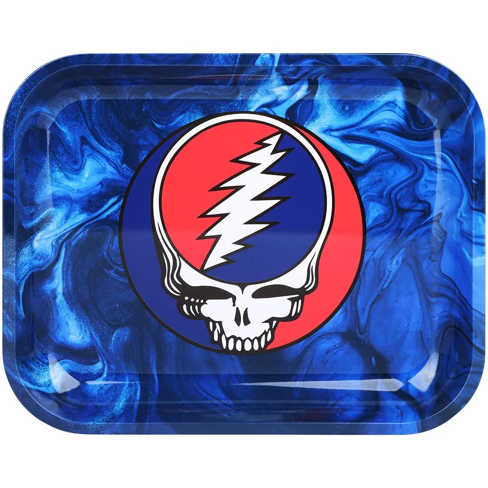 Grateful Dead x Pulsar Large Metal Rolling Tray - Steal Your Face Swirls / 13"x11" - Image 1