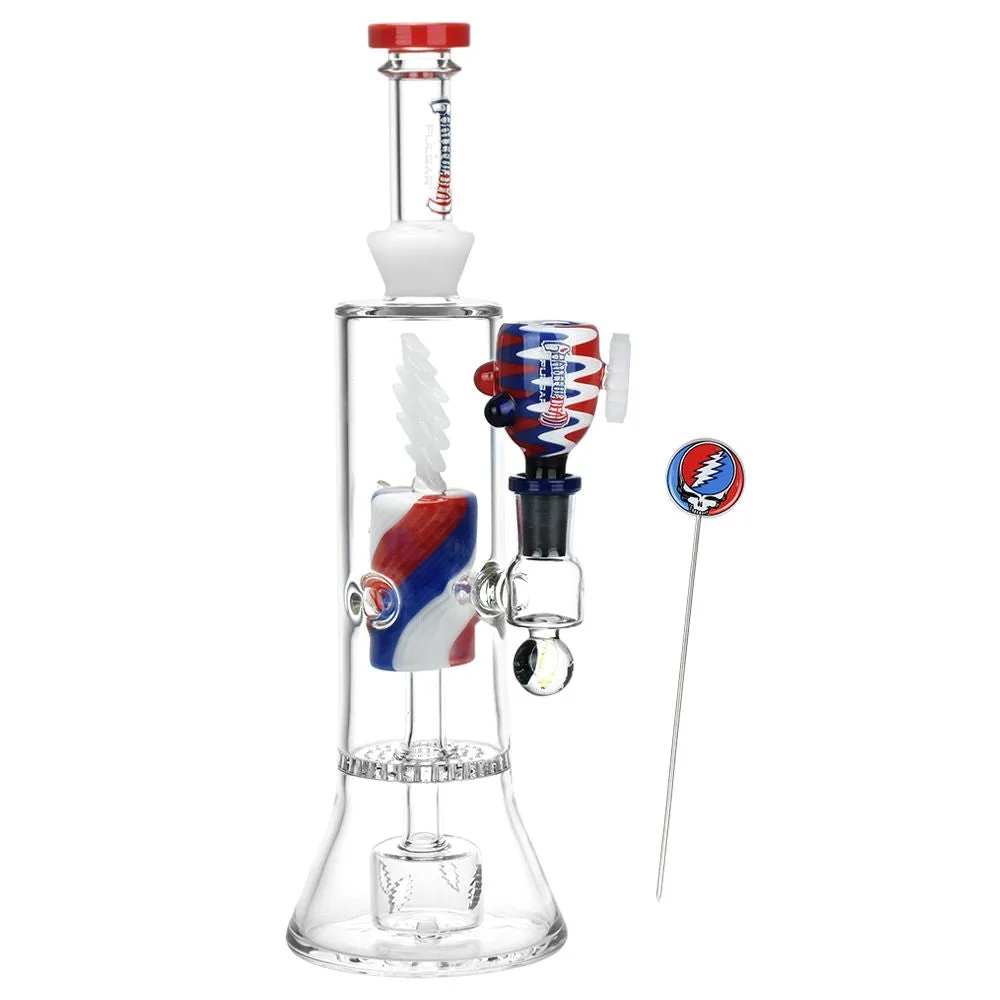 63d5ae4f-fe34-4dc1-bc91-0a55764024c6.jpg Grateful Dead x Pulsar Lightning Bolt Glass Water Pipe - Image 1