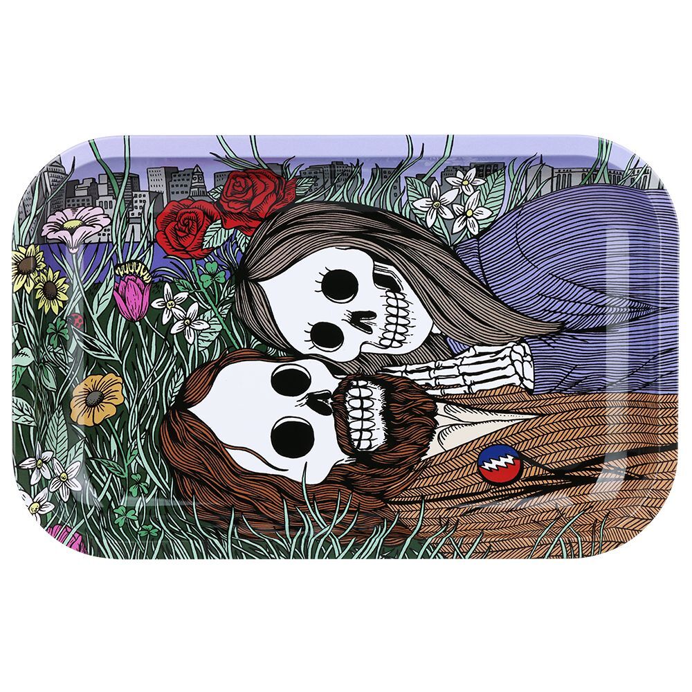 Grateful Dead x Pulsar Metal Rolling Tray - Flower Couple / 11" x 7" - Image 1