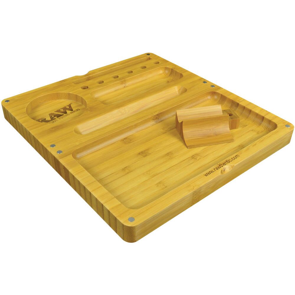RAW Backflip Magnetic Bamboo Rolling Tray - Image 1