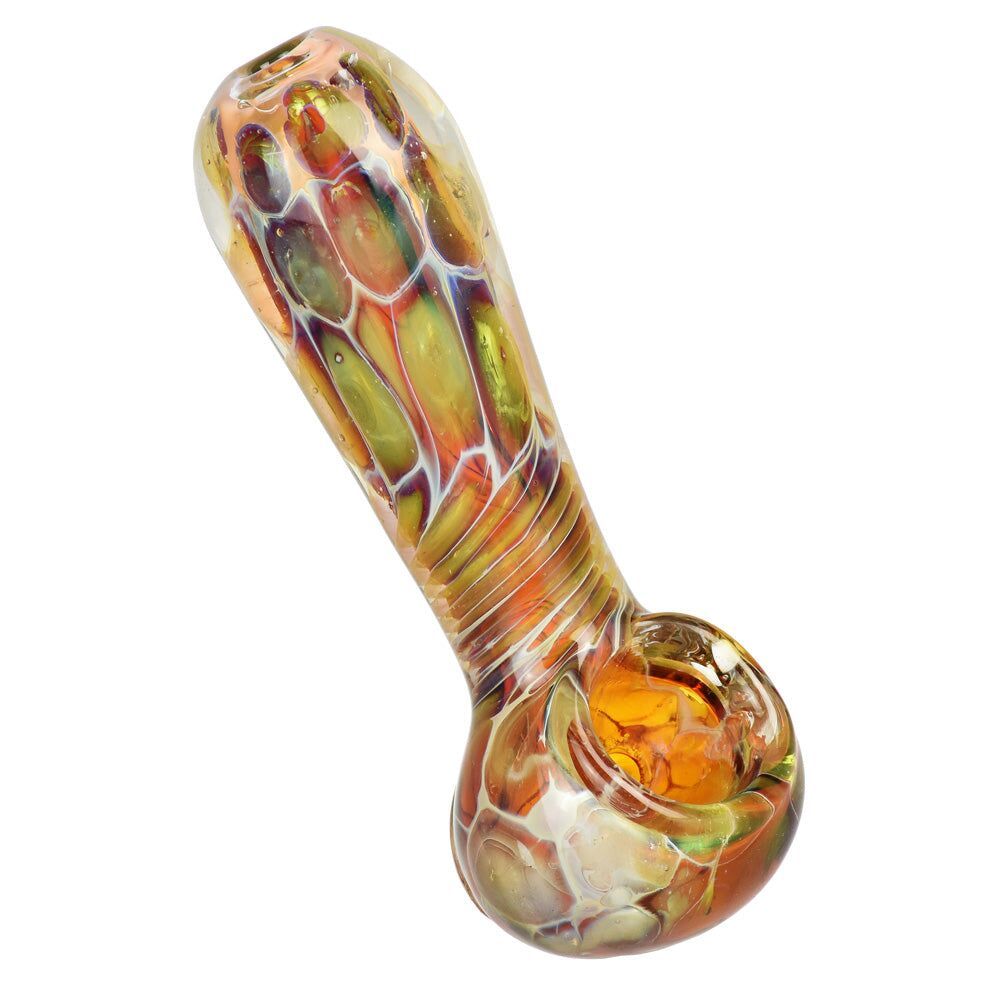 622a8d19-e946-4b1f-abfc-3e0733bcff8a.jpg Golden Sea Turtle Shell Design Hand Pipe - 3.75" - Image 1